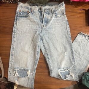 Levi's Light Blue High Rise Ripped Jeans